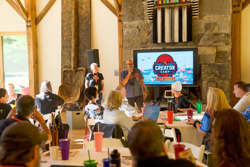 Mike Schmitz giving presentation at Macstock 7 in 2023.